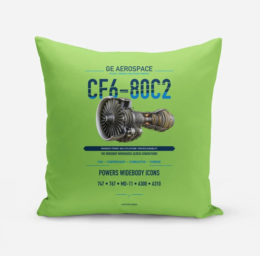 CF6-80C2 design on light green pillow