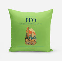 Thumbnail for Paphos International Airport (PFO) design on light green pillow