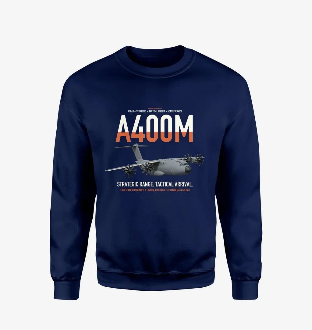 Airbus A400M Atlas design on navy blue sweatshirt