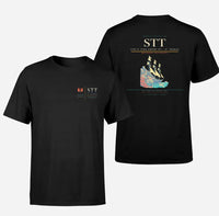 Thumbnail for Cyril E. King Airport (STT) design printed on black double-side t-shirt