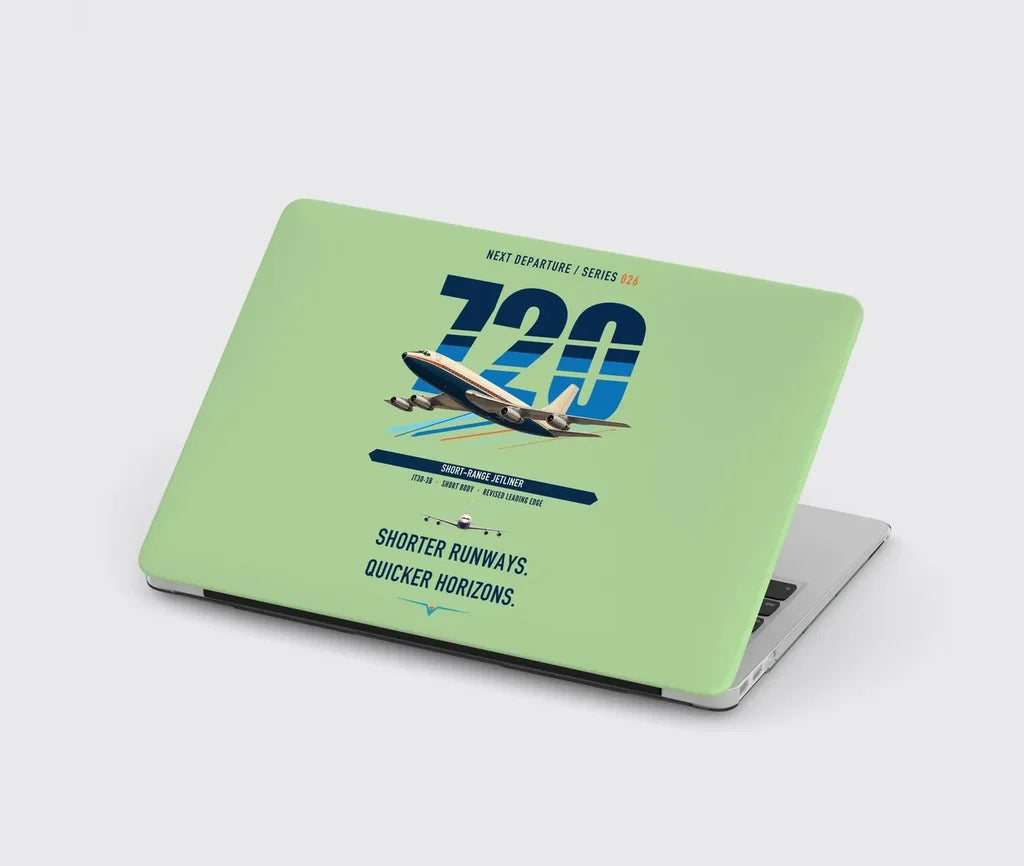 Boeing 720B design on light green MacBook case