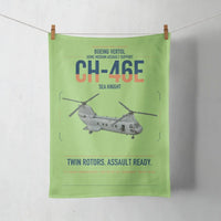 Thumbnail for Boeing Vertol CH-46E Sea Knight design on light green towel
