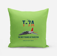 Thumbnail for T-7A Red Hawk design on light green pillow