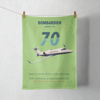 Thumbnail for Bombardier Learjet 70 design on light green towel