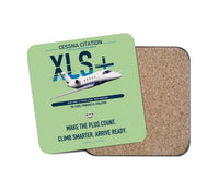 Thumbnail for Cessna Citation XLSPlus design on light green 1 piece coaster