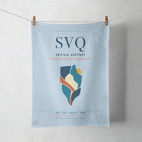 Thumbnail for Seville Airport (SVQ) design on light blue towel