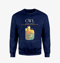 Thumbnail for Cardiff Airport (CWL) design on navy blue sweatshirt