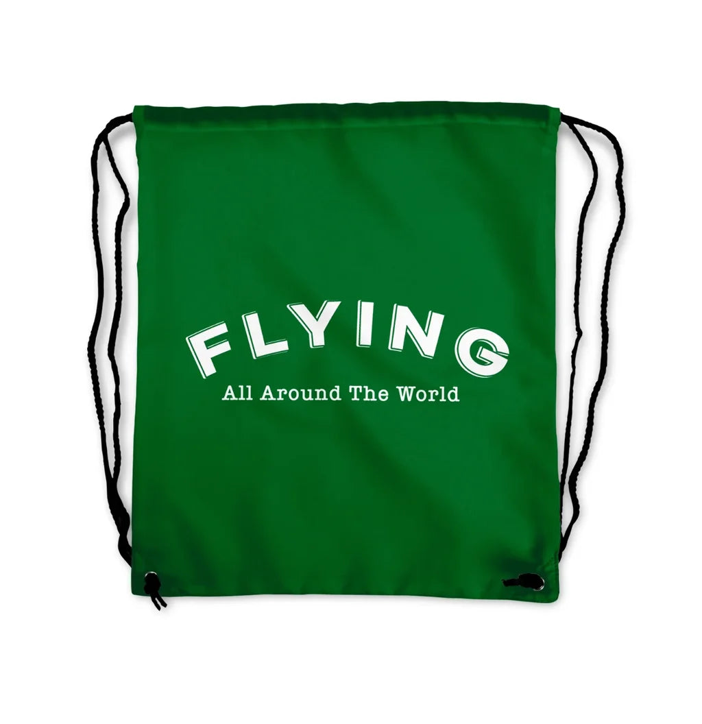 Flying All Around The World Drawstring Bag - view 4