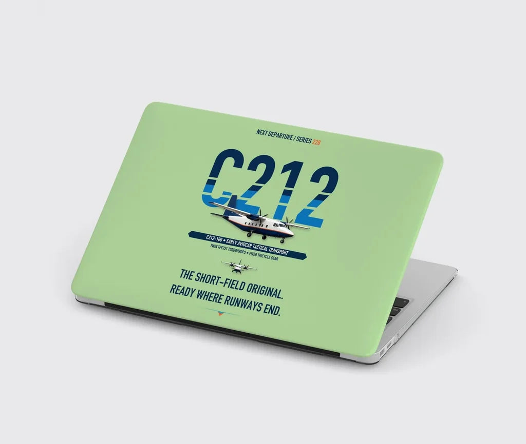 CASA C-212-100 Aviocar design on light green MacBook case