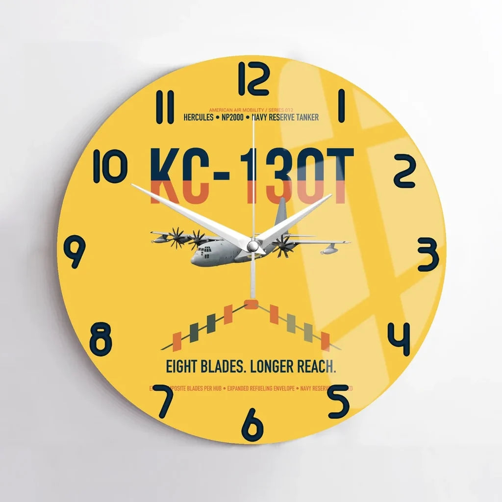 KC-130T NP2000 design on yellow no frame wall clock