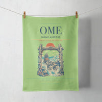 Thumbnail for Nome Airport (OME) design on light green towel