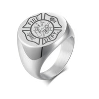 Thumbnail for Customisable FIRE DEPT Design 20MM Stainless Ring - view 4