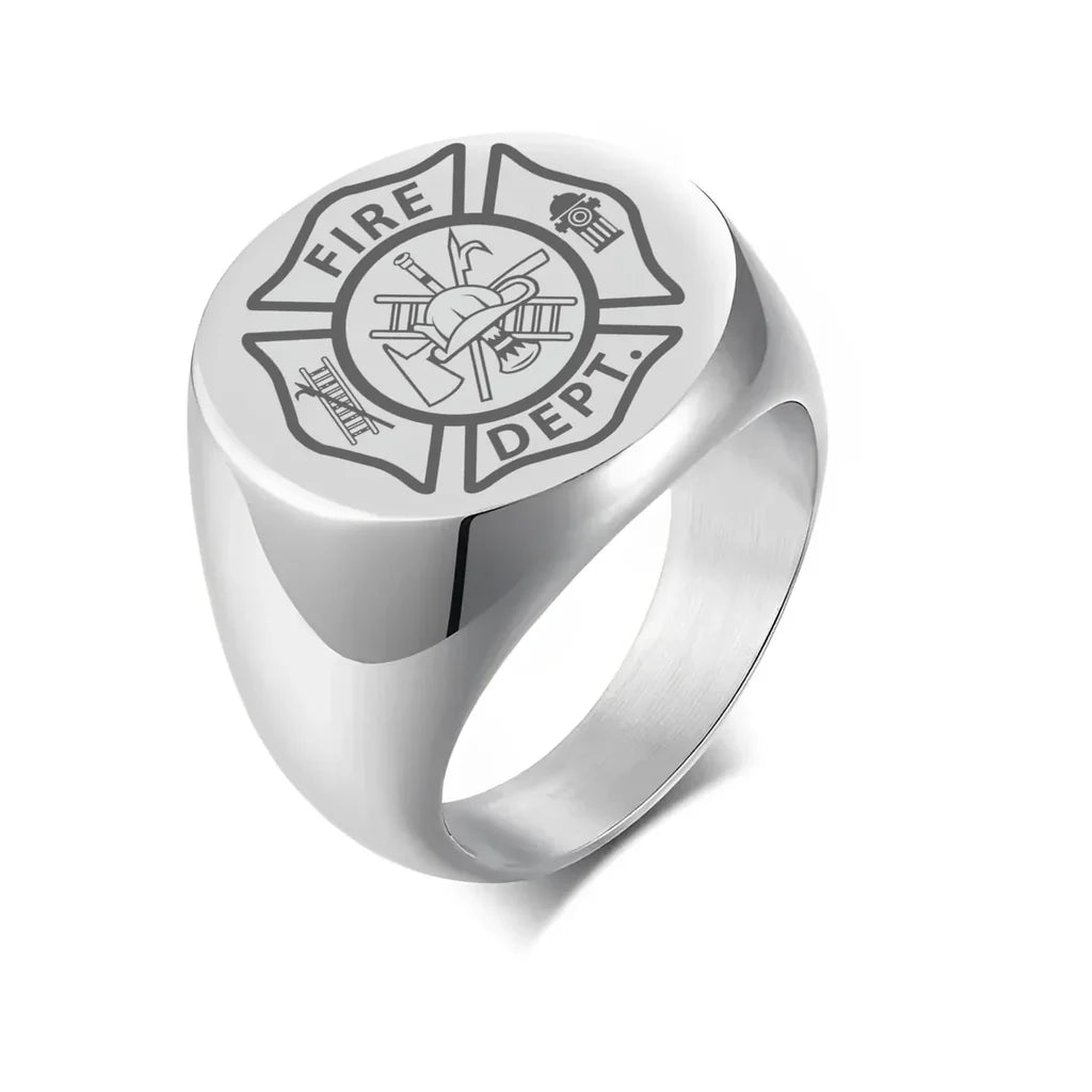 Customisable FIRE DEPT Design 20MM Stainless Ring - view 4