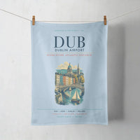 Thumbnail for Dublin Airport (DUB) design on light blue towel