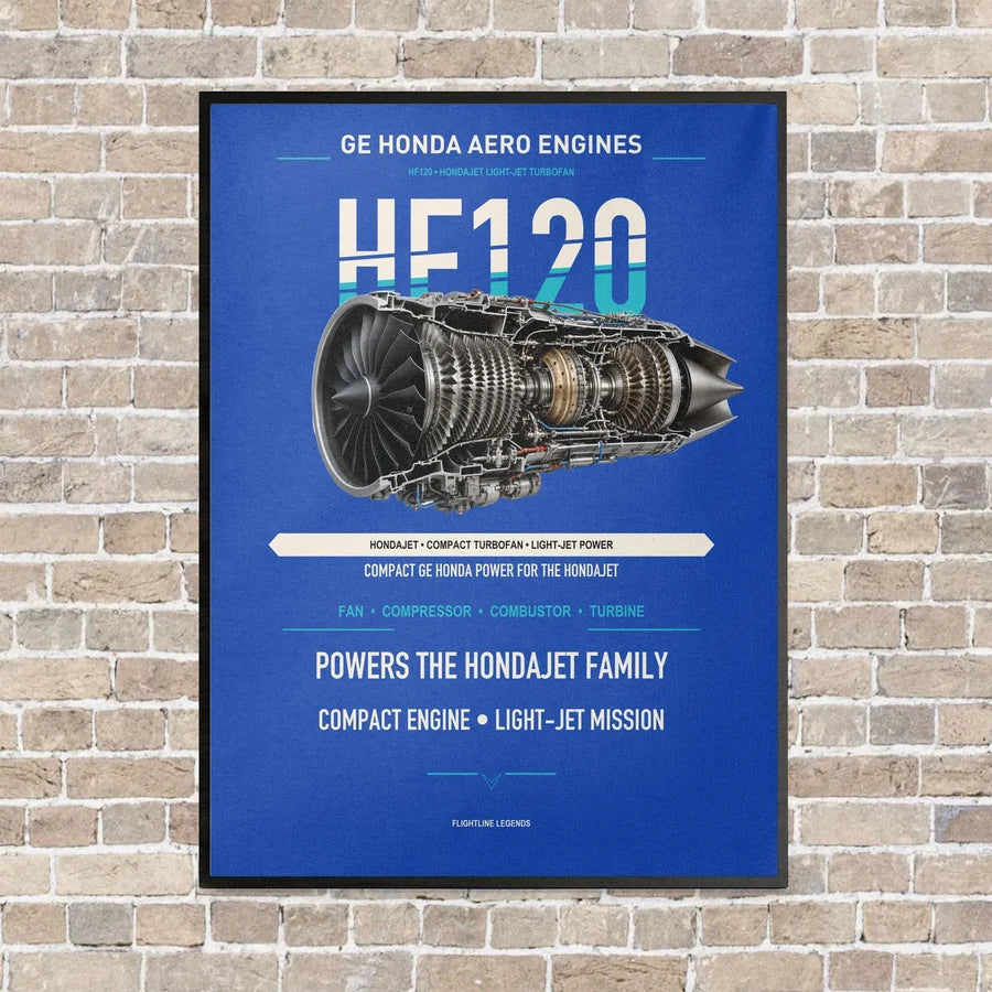 HF120 vertical canvas print - framed - blue background