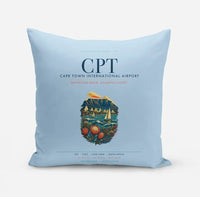 Thumbnail for Cape Town International Airport (CPT) design on light blue pillow