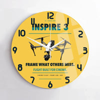 Thumbnail for DJI Inspire 3 design on yellow no frame wall clock