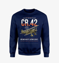 Thumbnail for Fiat CR.42 Falco design on navy blue sweatshirt