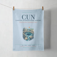 Thumbnail for Cancún International Airport (CUN) design on light blue towel