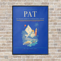 Thumbnail for Jay Prakash Narayan International Airport PAT vertical canvas print - framed - blue background