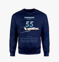 Thumbnail for Bombardier Learjet 55 design on navy blue sweatshirt