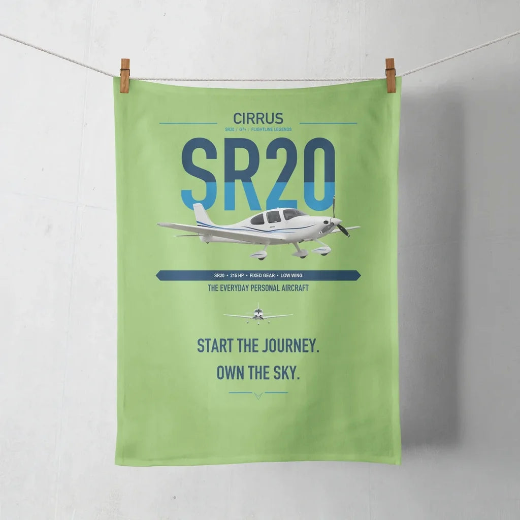 Cirrus SR20 design on light green towel