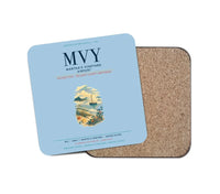 Thumbnail for Martha's Vineyard Airport (MVY) design on light blue 1 piece coaster