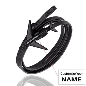 (Edition 3) - Special Leather Rope Airplane Bracelets Black (Adjustable)