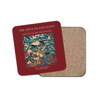Thumbnail for The Spice Island Scent - Designed Coasters design on dark red 1-piece