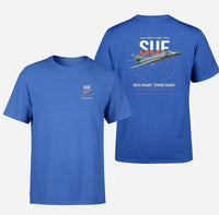 Thumbnail for Dassault Super Étendard design on blue t-shirt, double-side print