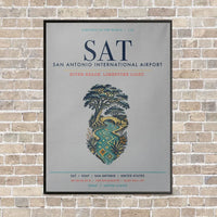 Thumbnail for San Antonio International Airport SAT vertical canvas print - framed - light gray background