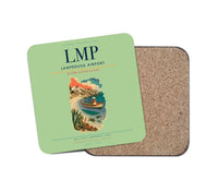 Thumbnail for Lampedusa Airport (LMP) design on light green 1 piece coaster