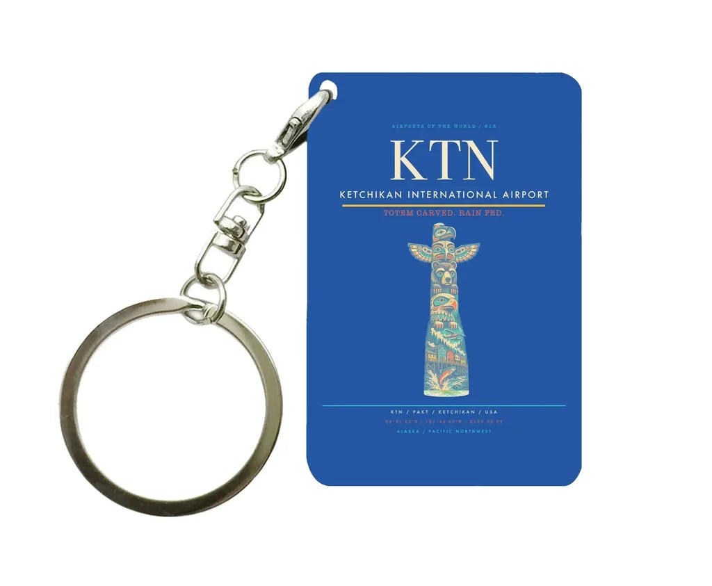 Ketchikan International Airport (KTN) design on blue key chain