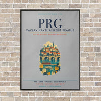 Thumbnail for Vaclav Havel Airport Prague PRG vertical canvas print - framed - light gray background