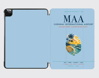 Thumbnail for Chennai International Airport (MAA) design on light blue ipad tablet case