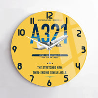 Thumbnail for Airbus A321neo design on yellow no frame wall clock