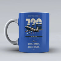 Thumbnail for Boeing 720B double-side print on blue ceramic mug