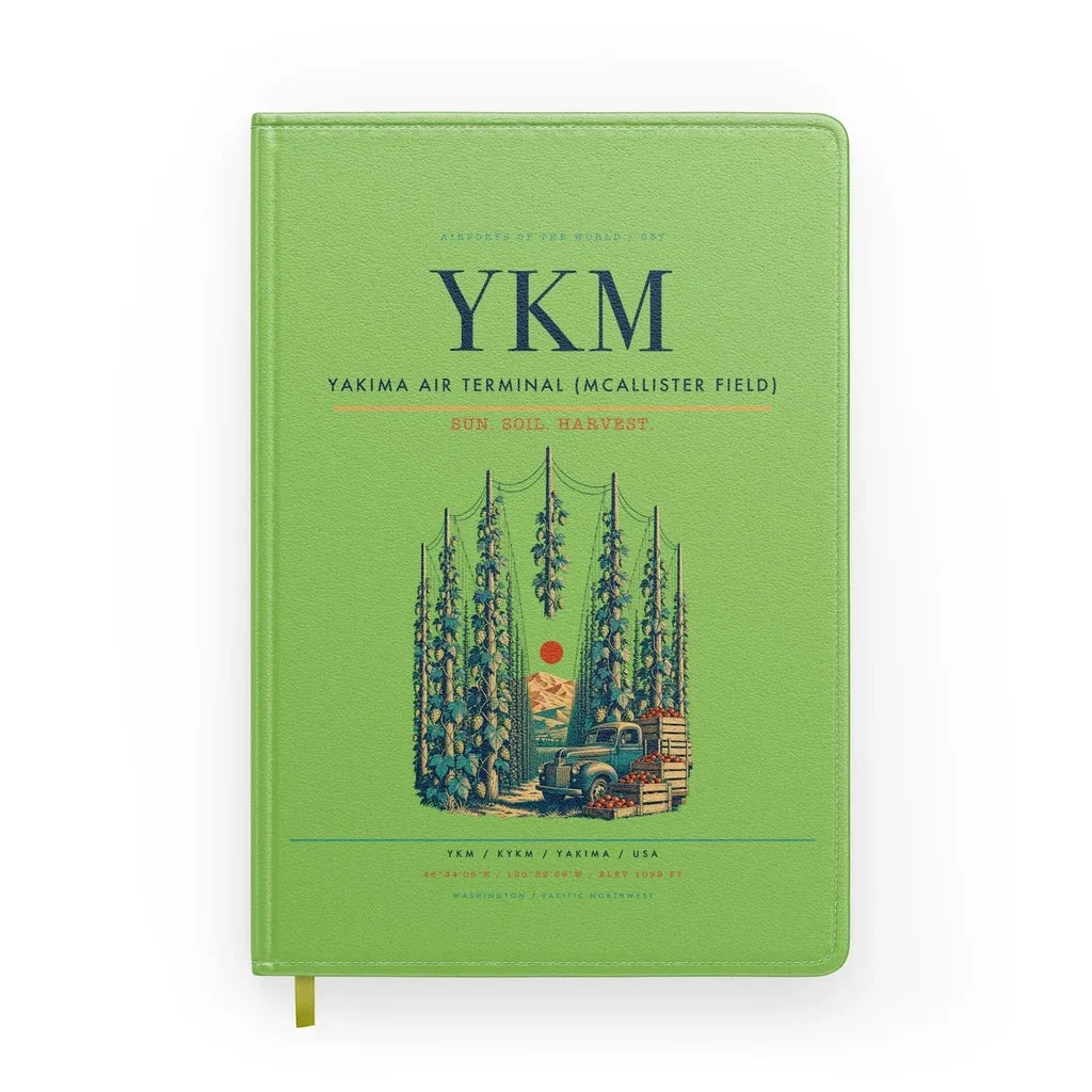 Yakima Air Terminal (McAllister Field) (YKM) design on light green notebook