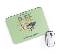 Thumbnail for Curtiss P-6E Hawk design on light green rectangle mouse pad