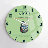 Thumbnail for Komatsu Airport (KMQ) design on light green no frame wall clock