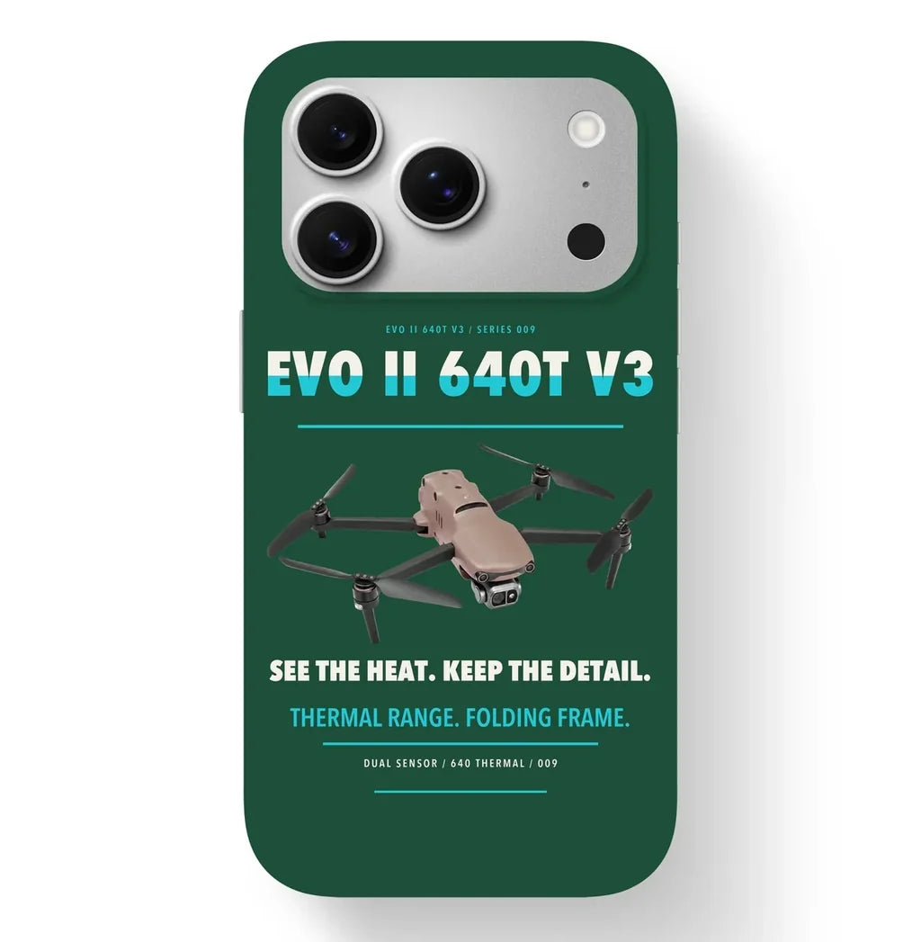Autel EVO II Dual 640T V3 Case design on dark green iphone case