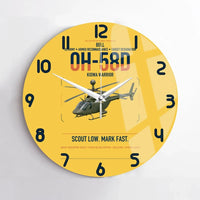 Thumbnail for Bell OH-58D Kiowa Warrior design on yellow no frame wall clock