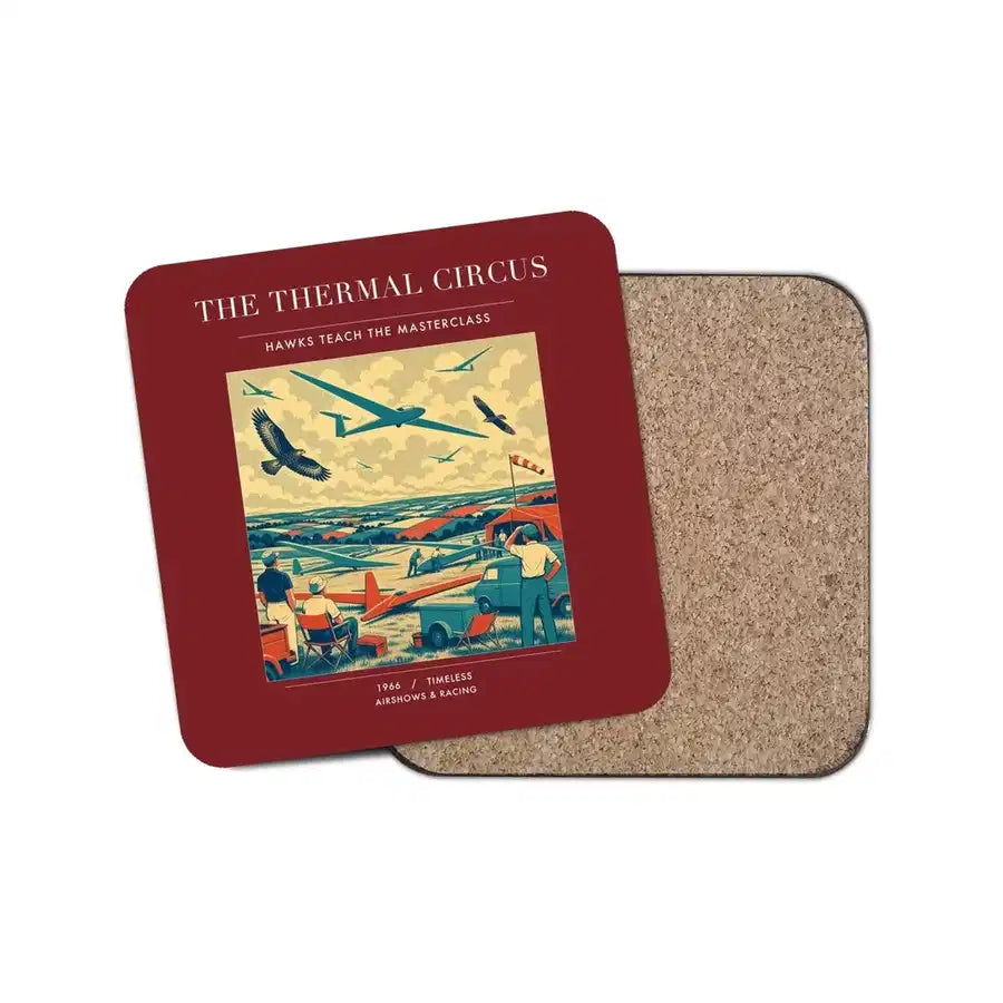 The Thermal Circus - Designed Coasters design on dark red 1-piece