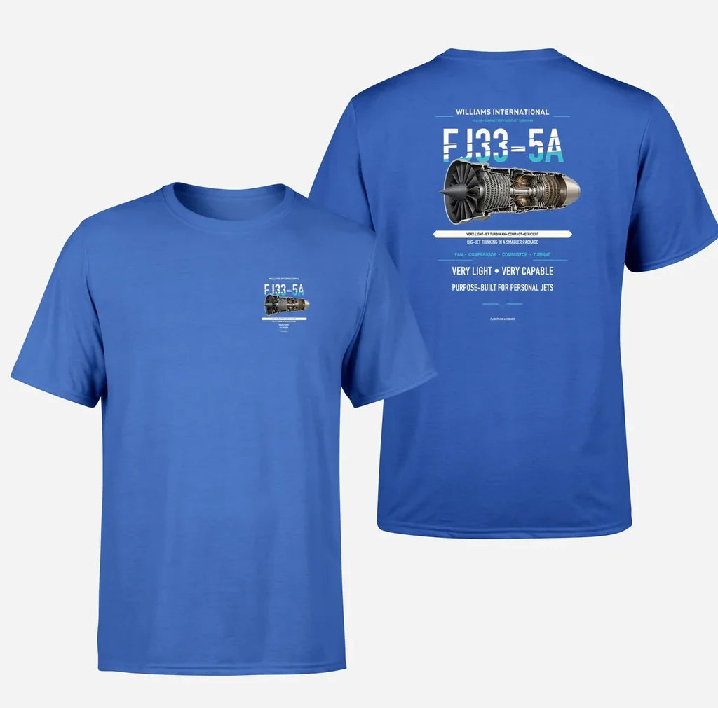 FJ33-5A design on blue t shirt