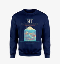 Thumbnail for Sitka Rocky Gutierrez Airport (SIT) design on navy blue sweatshirt