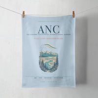 Thumbnail for Ted Stevens Anchorage International Airport (ANC) design on light blue towel