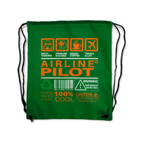 Thumbnail for Airline Pilot Label Drawstring Bag - view 4
