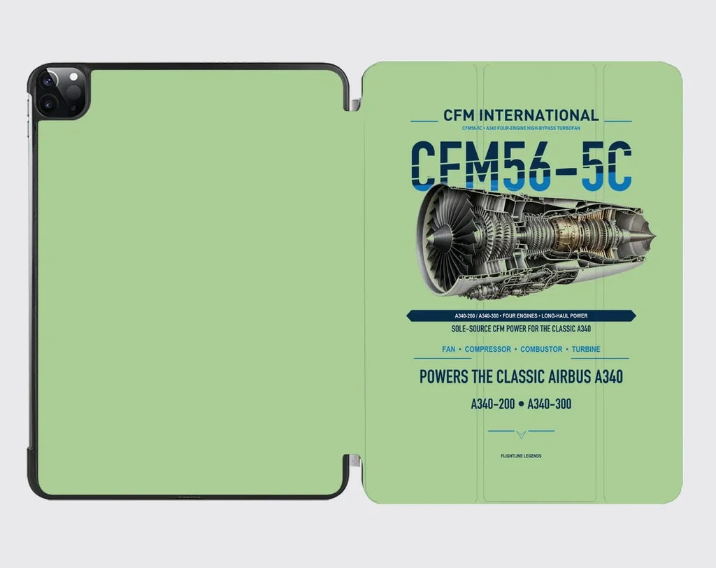 CFM56-5C design on light green ipad tablet case