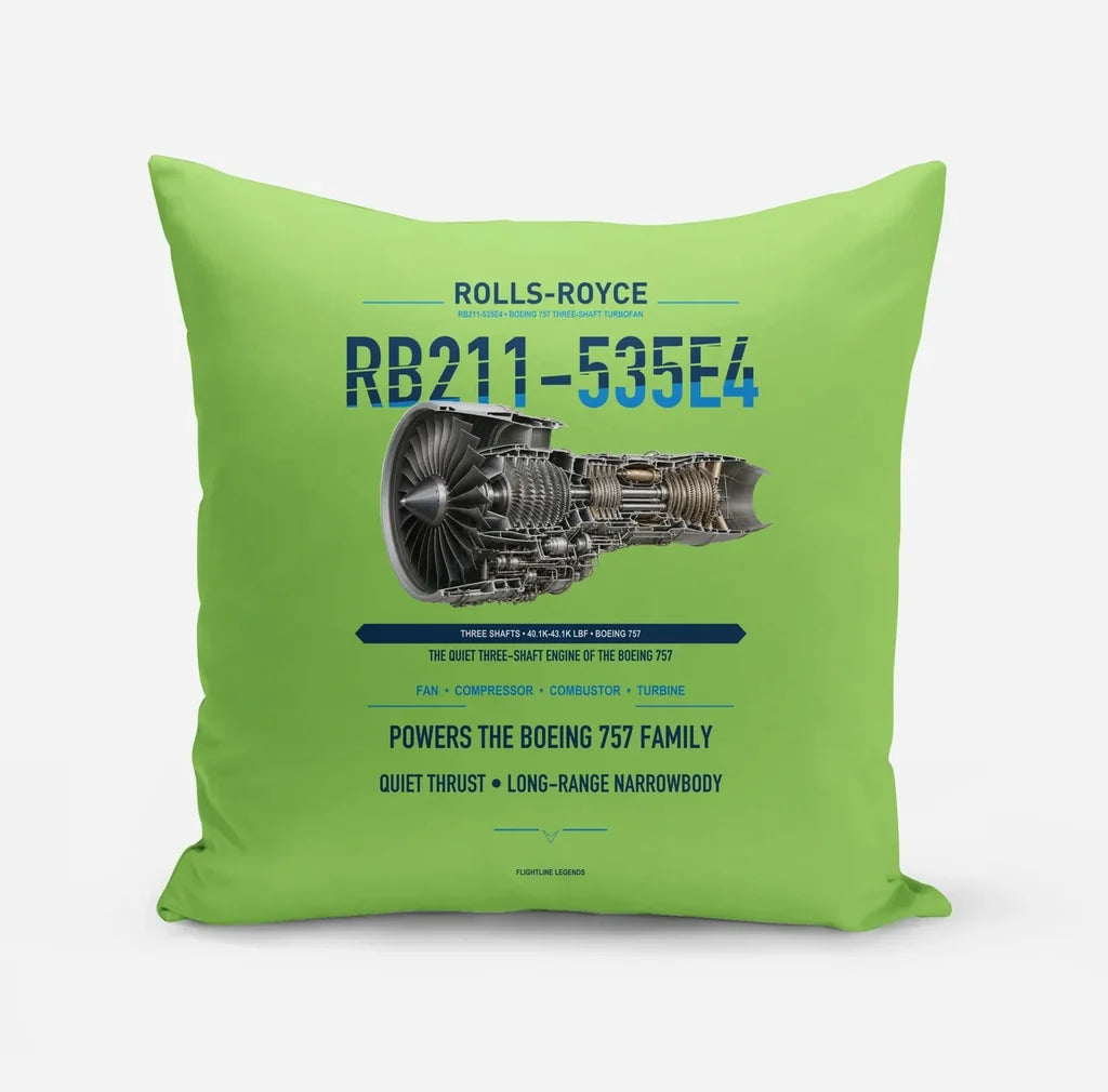 RB211-535E4 design on light green pillow