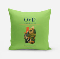 Thumbnail for Asturias Airport (OVD) design on light green pillow